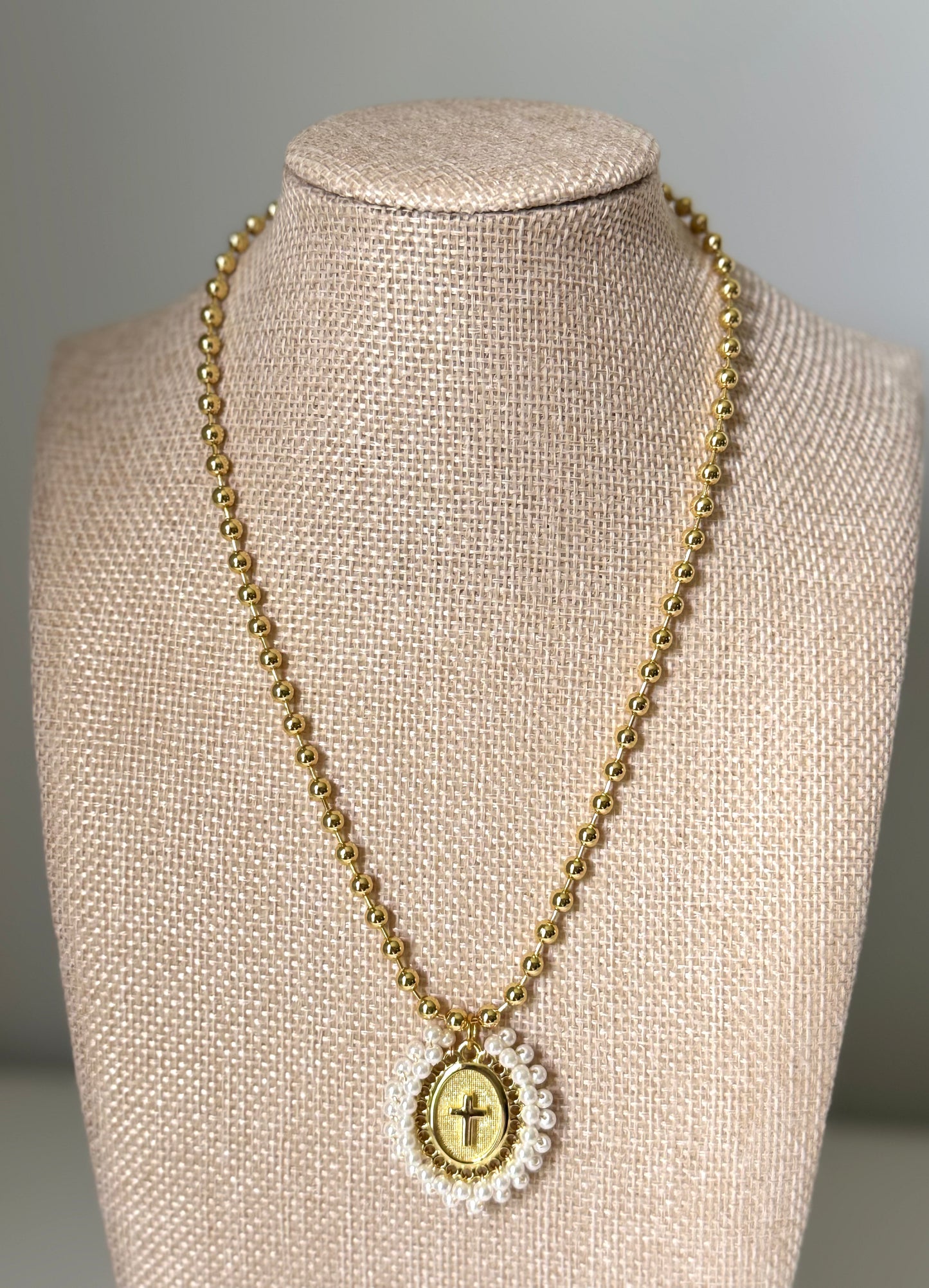 Pearl cross necklace