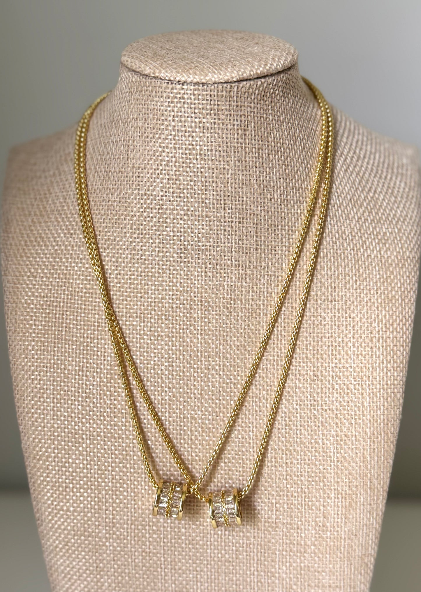 Gold fireball necklace