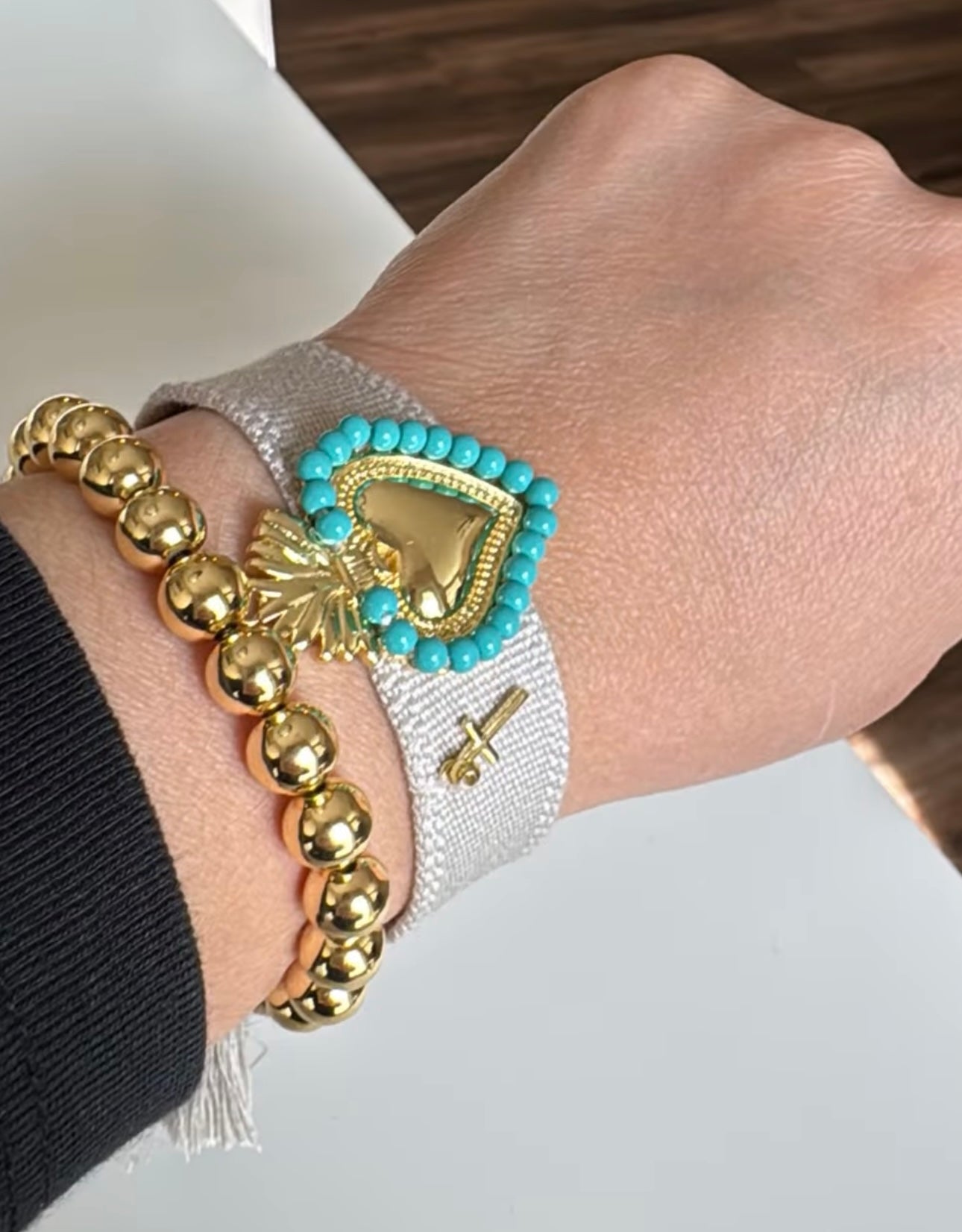 Set corazon azul marine